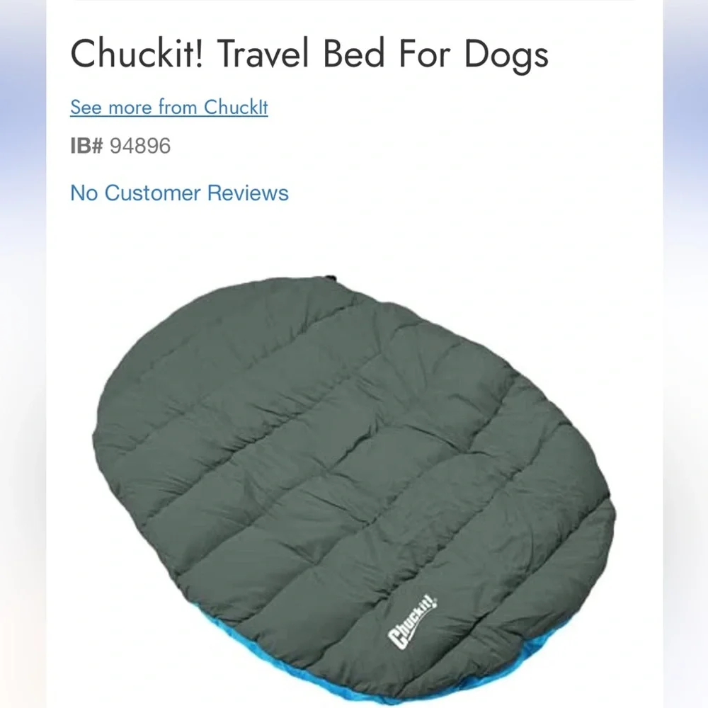 ChuckIt Travel Bed. NEW